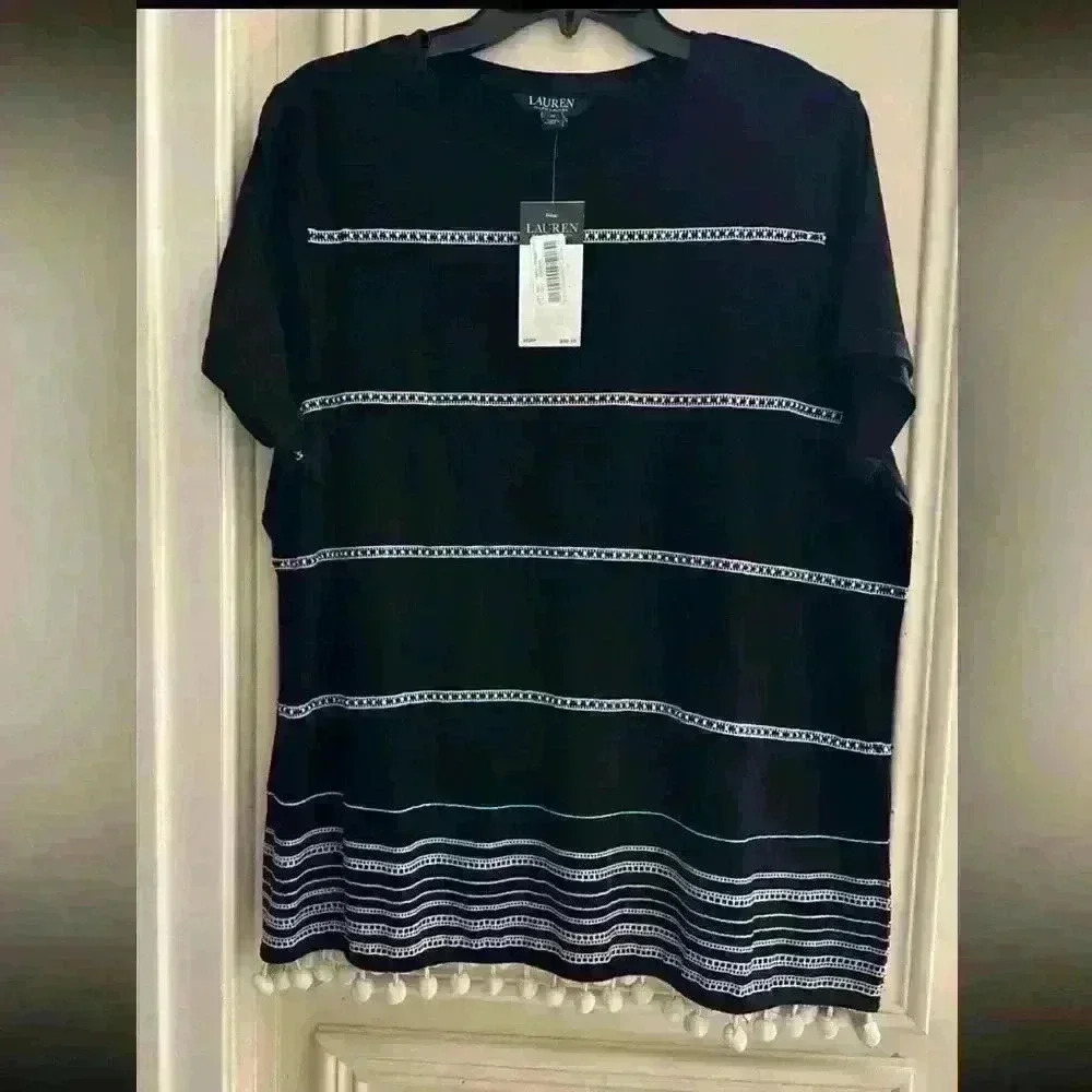 Ralph Lauren beaded top NWT 1XL